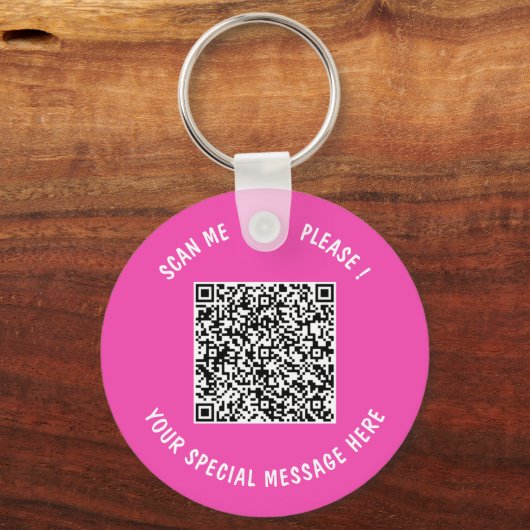 Uw QR Code Sleutelhanger Aangepaste tekst - Kies k (Achterkant)