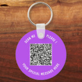 Uw QR Code Sleutelhanger Aangepaste tekst - Kies k (Voorkant)