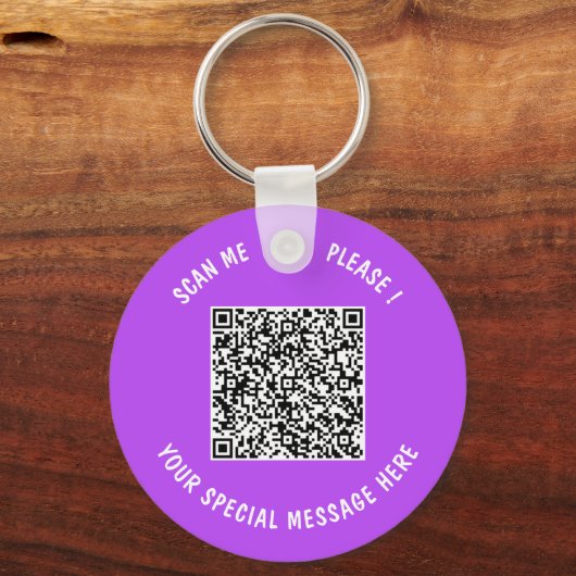 Uw QR Code Sleutelhanger Aangepaste tekst - Kies k (Voorkant)