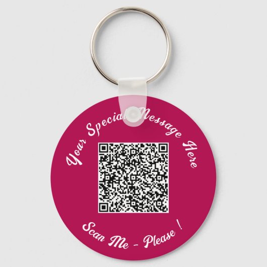 Uw QR Code Sleutelhanger met aangepaste tekst en k (Voorkant)