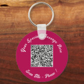 Uw QR Code Sleutelhanger met aangepaste tekst en k (Voorkant)