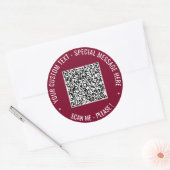 Uw QR Code Sticker met aangepaste tekst Kies kleur (Envelop)
