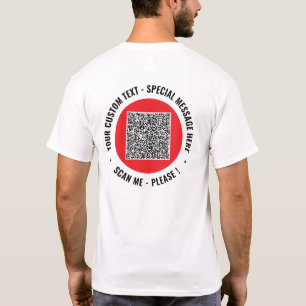 Uw QR-code T-shirt Voorbeeld met aangepaste tekst