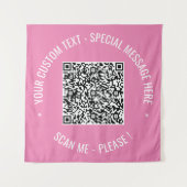 Uw QR Code Tapestry Voorbeeld met aangepaste tekst Wandkleed (Voorkant)