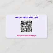 Uw QR Code Tekst Info Promotie Visitekaartje (Achterkant)