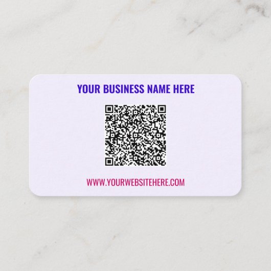 Uw QR Code Tekst Info Promotie Visitekaartje (Achterkant)