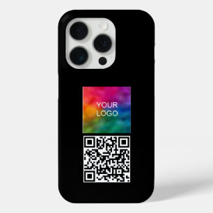Uw QR Code Upload Logo Sjabloon Elegant Modern iPhone 15 Pro Case