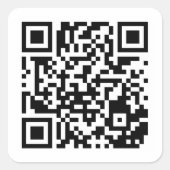 Uw QR-code Vierkante Sticker (Voorkant)