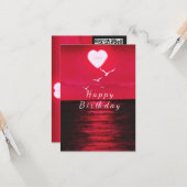 Uw QR-code Wens Birthday Kaart Zee Sunset Love (Voorkant / Achterkant in situ)