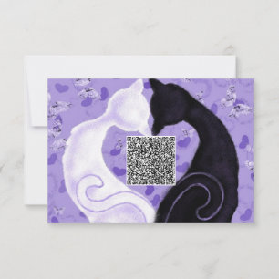 Uw QR-code Wens Jubileum Kaart Cat Couple Love
