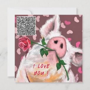 Uw QR-code wenst Valentijnsdag Kaart in liefdesfor