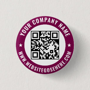 Uw QR-code zakelijke promotionele sjabloonontwerp Ronde Button 3,2 Cm