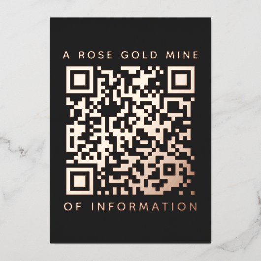 Uw QR-code Zwart Roos Goud Korting Kaart (Voorkant)
