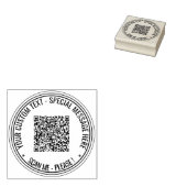 Uw QR-codeaftasten Douanetekst Ronde Rubberzegel Rubberstempel (Gestempeld)
