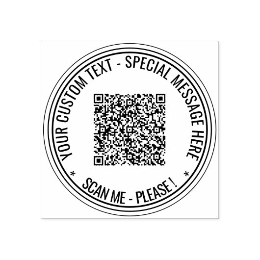 Uw QR-codeaftasten Douanetekst Ronde Rubberzegel Rubberstempel (Afrduk)