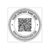 Uw QR-codeaftasten Douanetekst Ronde Rubberzegel Rubberstempel (Afrduk)