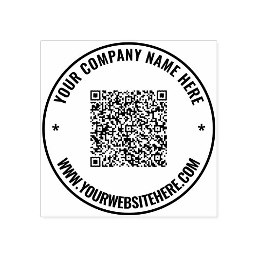 Uw QR-codeaftasten Douanetekst Ronde Rubberzegel Rubberstempel (Afrduk)