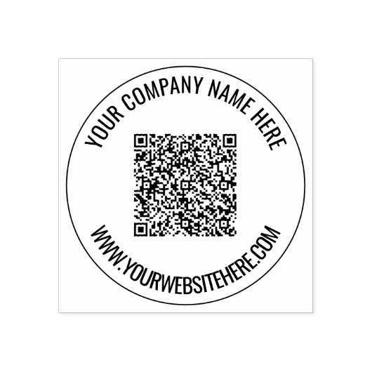 Uw QR-codeaftasten Douanetekst Ronde Rubberzegel Rubberstempel (Afrduk)