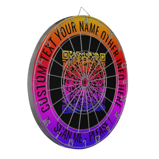 Uw QR-codeaftasten en Douanetekstkarton Dartbord (Voorkant Links)