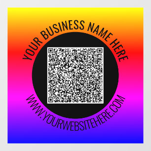 Uw QR-codeaftasten en het Douanetekstvenster Cling Raamsticker