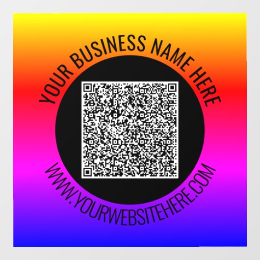 Uw QR-codeaftasten en het Douanetekstvenster Cling Raamsticker (Vel)