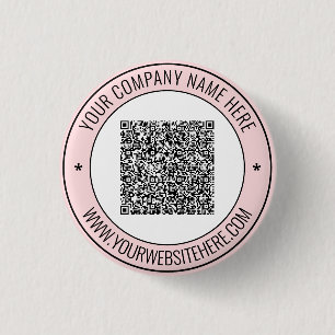 Uw QR-codeknop met aangepaste tekst en kleuren Ronde Button 3,2 Cm