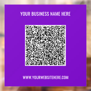 Uw QR-codenaam Website Kleuren Venster Cling Raamsticker