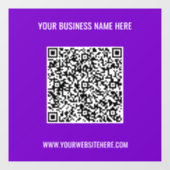 Uw QR-codenaam Website Kleuren Venster Cling Raamsticker (Vel)