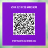 Uw QR-codenaam Website Kleuren Venster Cling Raamsticker (Vel 3)