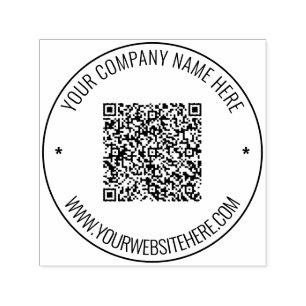 Uw QR-codenaam Website Ronde Zelfinkkend stempel