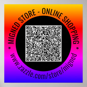 Uw QR-codeposters Voorbeeld met aangepaste tekst Poster