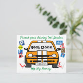 Uw rijexamen geslaagd Gefeliciteerd! Briefkaart (Staand voorkant)