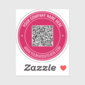 Uw rQR-code en aangepaste tekst Sticker Kies kleur (Vel)