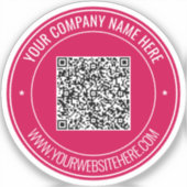 Uw rQR-code en aangepaste tekst Sticker Kies kleur (Voorkant)