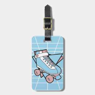 Uw Schaats tandpasta Blue Cartoon Rollerskate Bagagelabel