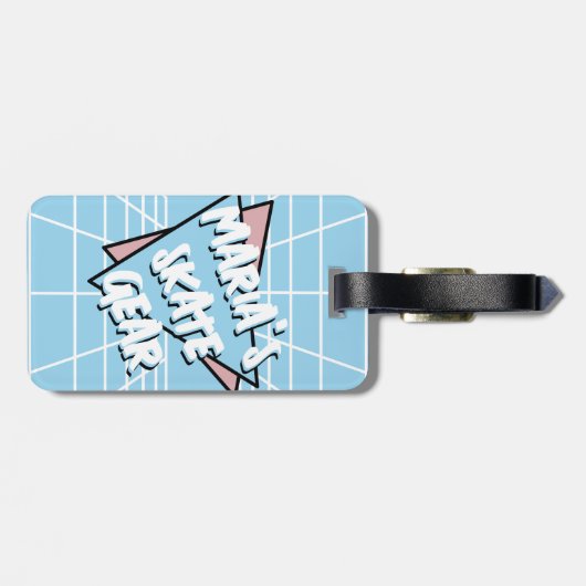 Uw Schaats tandpasta Blue Cartoon Rollerskate Bagagelabel (Achterkant horizontaal)