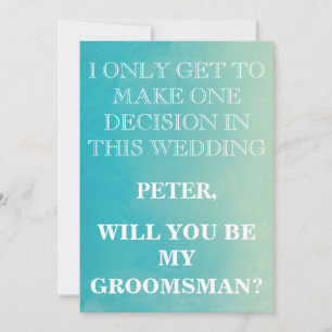 Uw service als Groomsman-aanvraag Kaart