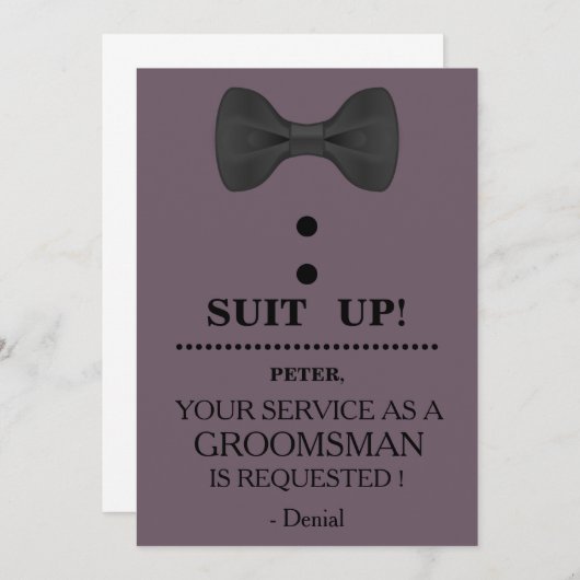 Uw service als Groomsman-aanvraag Kaart (Voorkant / Achterkant)