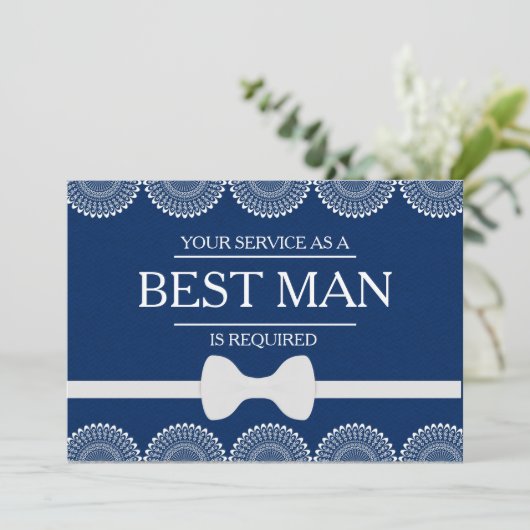 Uw service is aangevraagd als beste man-Groomsman Kaart (Staand voorkant)