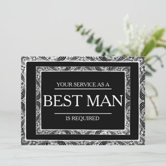 Uw service is aangevraagd als beste man-Groomsman Kaart (Staand voorkant)