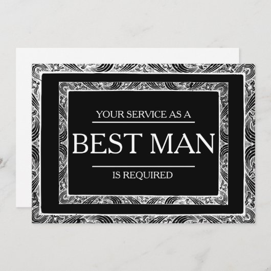 Uw service is aangevraagd als beste man-Groomsman Kaart (Voorkant / Achterkant)