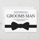 Uw service is aangevraagd als beste man-Groomsman Kaart (Voorkant)