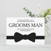 Uw service is aangevraagd als beste man-Groomsman Kaart (Staand voorkant)