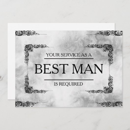 Uw service is aangevraagd als beste man-Groomsman Kaart (Voorkant / Achterkant)