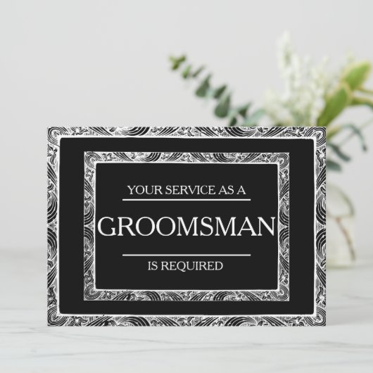 Uw service is aangevraagd als Groomsman Kaart (Staand voorkant)