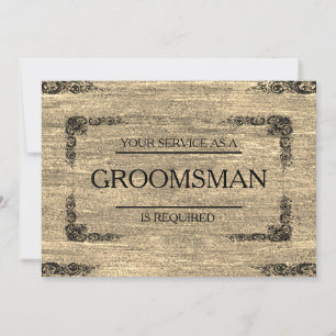 Uw service is aangevraagd als Groomsman Kaart