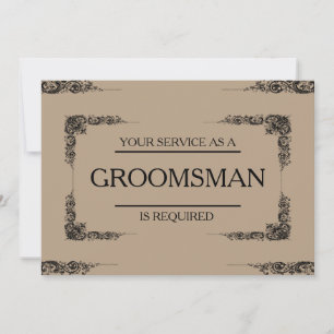 Uw service is aangevraagd als Groomsman Kaart