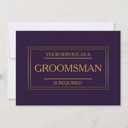 Uw service is aangevraagd als Groomsman Kaart (Voorkant)