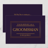 Uw service is aangevraagd als Groomsman Kaart (Voorkant / Achterkant)