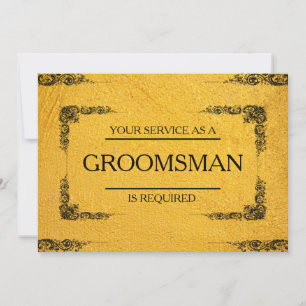 Uw service is aangevraagd als Groomsman Kaart